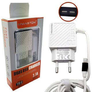 Carregador HMASTON Compatvel Com Iphone Rpido 3.1A 2USB  - CARH5