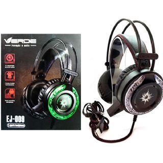 Headset Gamer com Microfone EJ-009 Verde - FON68