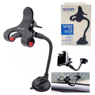 Suporte Veicular Universal para Celular com Haste Flexvel de Metal, Clipe Duplo - SUP55