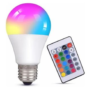 Lmpada Bulbo Led Rgb 3W + Controle Bivolt - ELE169