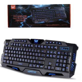 Teclado de Membrana Gamer com Led e  Teclas Multimedia AG-K200- INF54