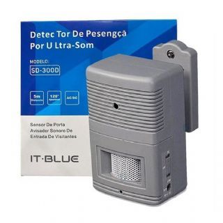 Sensor Detector Presença IT-BLUE SD-300D Sem Fio Alarme Sonoro Ultra Som 5m - ELE234