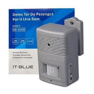 Sensor Detector Presena IT-BLUE SD-300D Sem Fio Alarme Sonoro Ultra Som 5m - ELE234