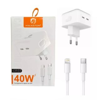 Carregador Turbo 40W Compativel Com iPhone 11- 12-13 + 2 USB-C