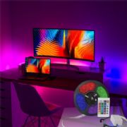 Fita De Led Luz De Fundo Para Tv 5m Bluetooth Com Controle