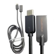 Kit 3 Cabos de Dados Revestido em A�o H maston 1=V8 1=T-C  1=Iphone 1m Atacado Para Revenda