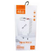 Carregador Turbo Residencial Iphone H Maston 48W 9.1A - 1 USB-C + 1USB 3.0 Y-41 - CAR115