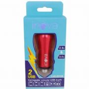 Carregador Fonte Veicular USB Duplo Inova 2.4 e 3.4