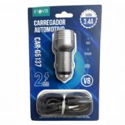 Carregador Veicular R�pido com Duas Entradas USB INOVA 3.4 V8 CAR48