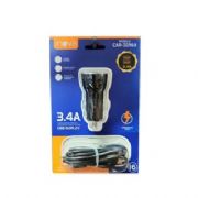 Carregador Veicular R�pido com Duas Entradas USB INOVA 3.4 Compat�vel Iphone CAR49