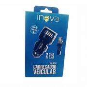 Carregador Veicular R�pido com Duas Entradas USB INOVA 3.4 Tipo-C CAR51
