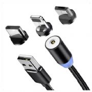 Cabo Magn�tico 3 Pontas Com Im� V8 - Type-C e IOS com Led  - CAB115