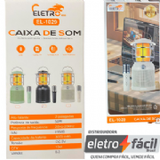 Caixa De Som 30W + Lampi�o+Microfone Para Camping Lan�amento ELE393
