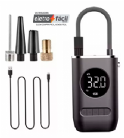 Compressor De Ar Pneu De Carro Bike Moto Port�til Digital Bateria Recarregavel ELE395