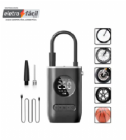 Compressor De Ar Pneu De Carro Bike Moto Port�til Digital Bateria Recarregavel ELE395