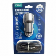 Carregador Veicular R�pido com Duas Entradas USB INOVA 3.4 V8 CAR48
