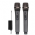 Microfones Dinmico Sem Fio Duplo Profissional  Recarregvel Uhf Preto